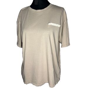 Sandro Paris  Mens M Neutral Beige Short Sleeve Crew Tee Cotton Men Casual